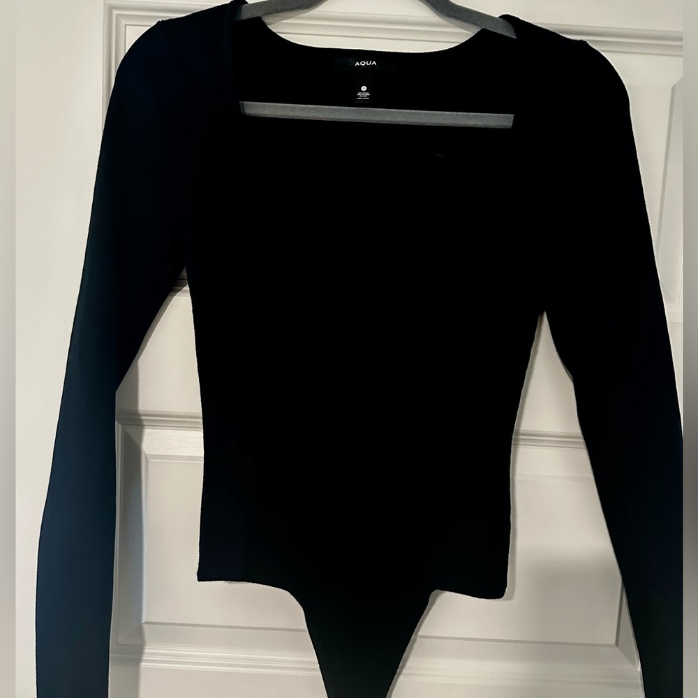 Aqua black bodice bodysuit - small